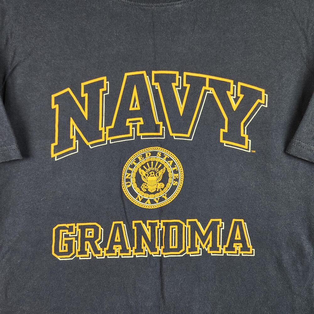 Soffe Shirt Womens Large Blue US Navy Grandma Graphic Tee Military Patriotic Y2k